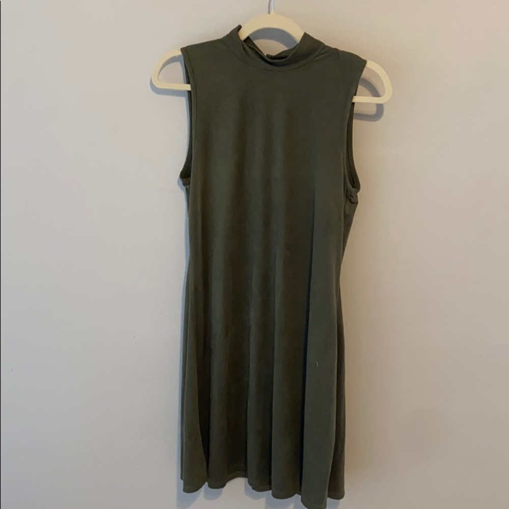 Suede Mock Neck Dress